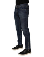 Blaue Skinny Jeans für Herren aus Baumwollstretch