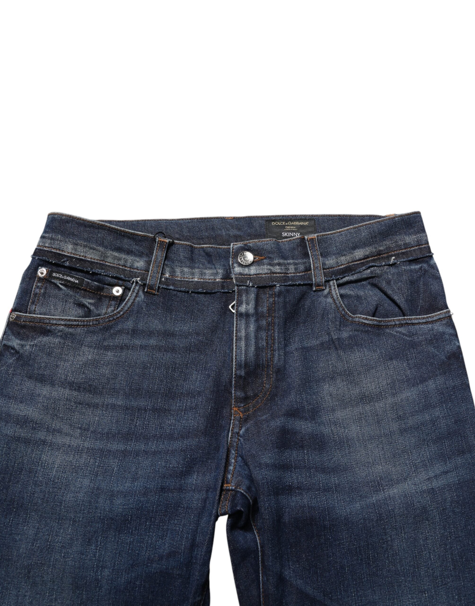 Blaue Skinny Jeans für Herren aus Baumwollstretch