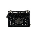 Black Polyurethane Women Shoulder Bag