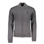 Graue Baumwoll-Herrenstrickjacke
