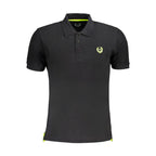 Black Cotton Men Polo Shirt