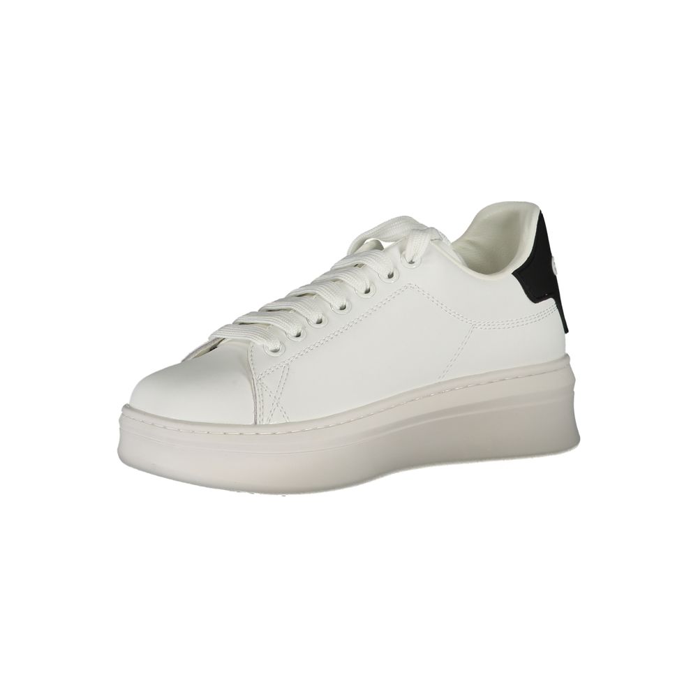 Weiße Polyurethan Damen-Sneaker
