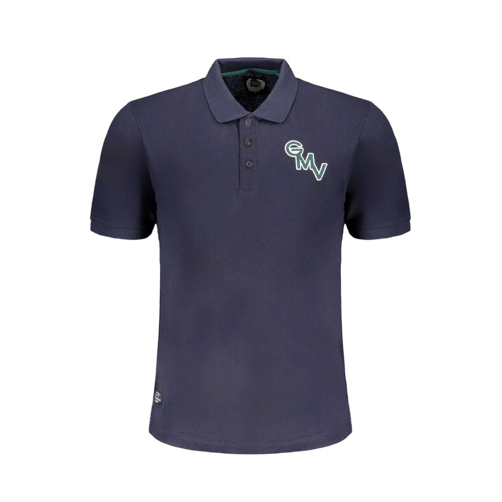 Men's Blue Cotton Polo Shirt