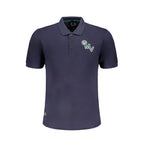 Men's Blue Cotton Polo Shirt