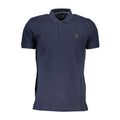Men's Blue Cotton Polo Shirt