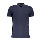Men's Blue Cotton Polo Shirt