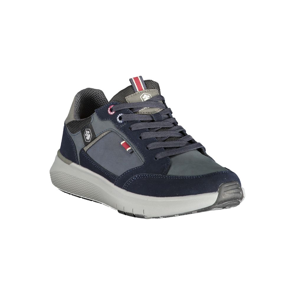 Blue Polyurethane Men Sneaker