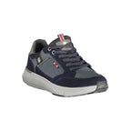 Blue Polyurethane Men Sneaker