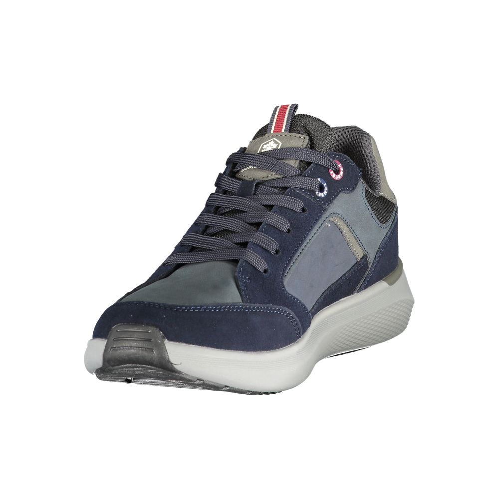 Blue Polyurethane Men Sneaker