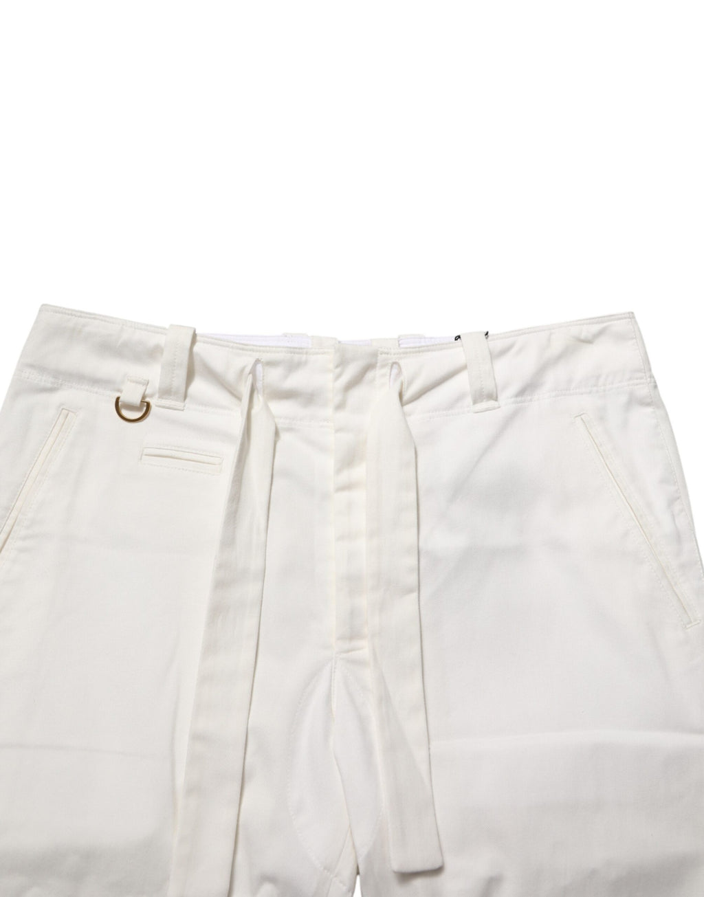 Weiße Cropped-Stretchhose aus Baumwolle
