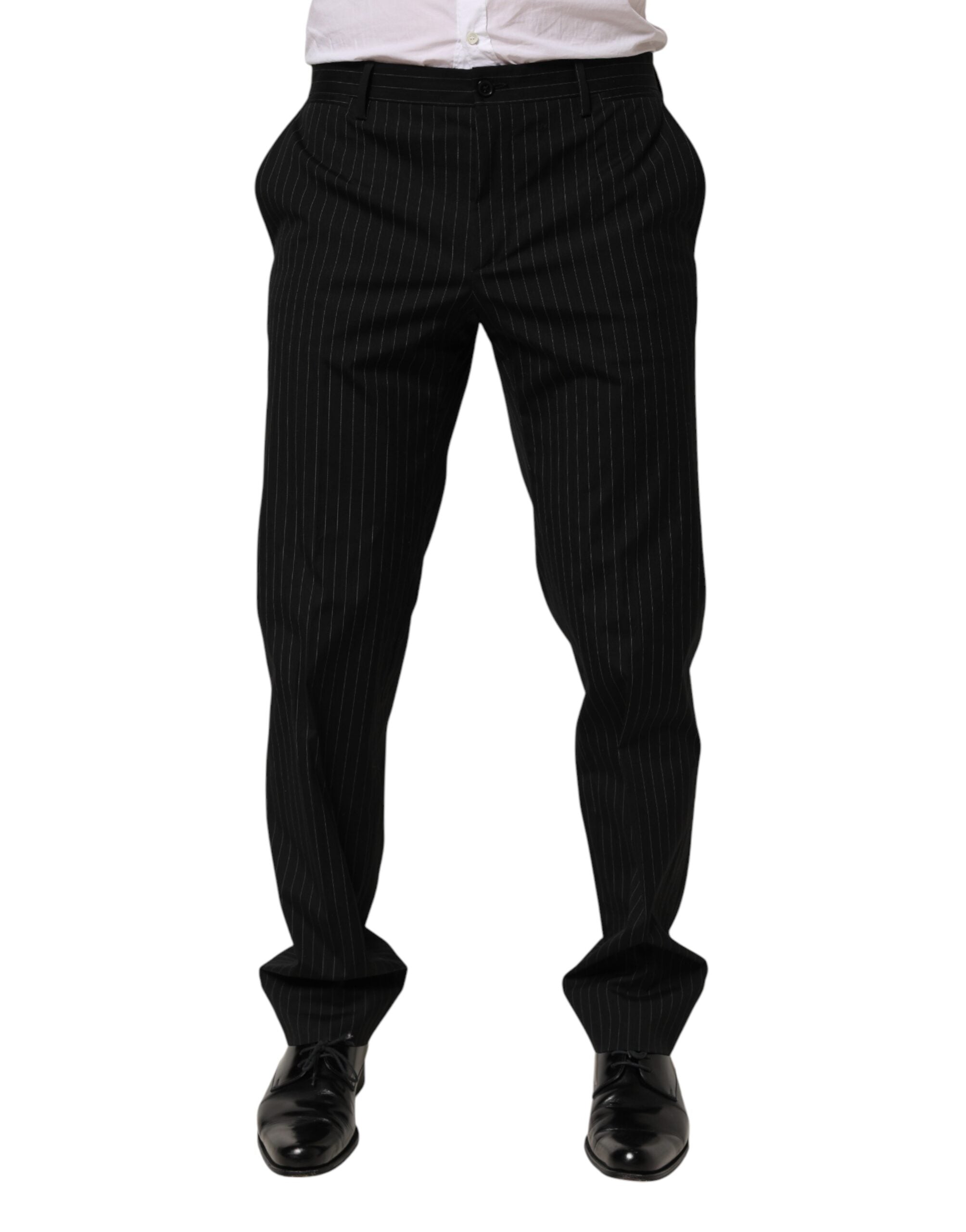 Schwarz gestreiftes Kleid formelle Herrenhosen