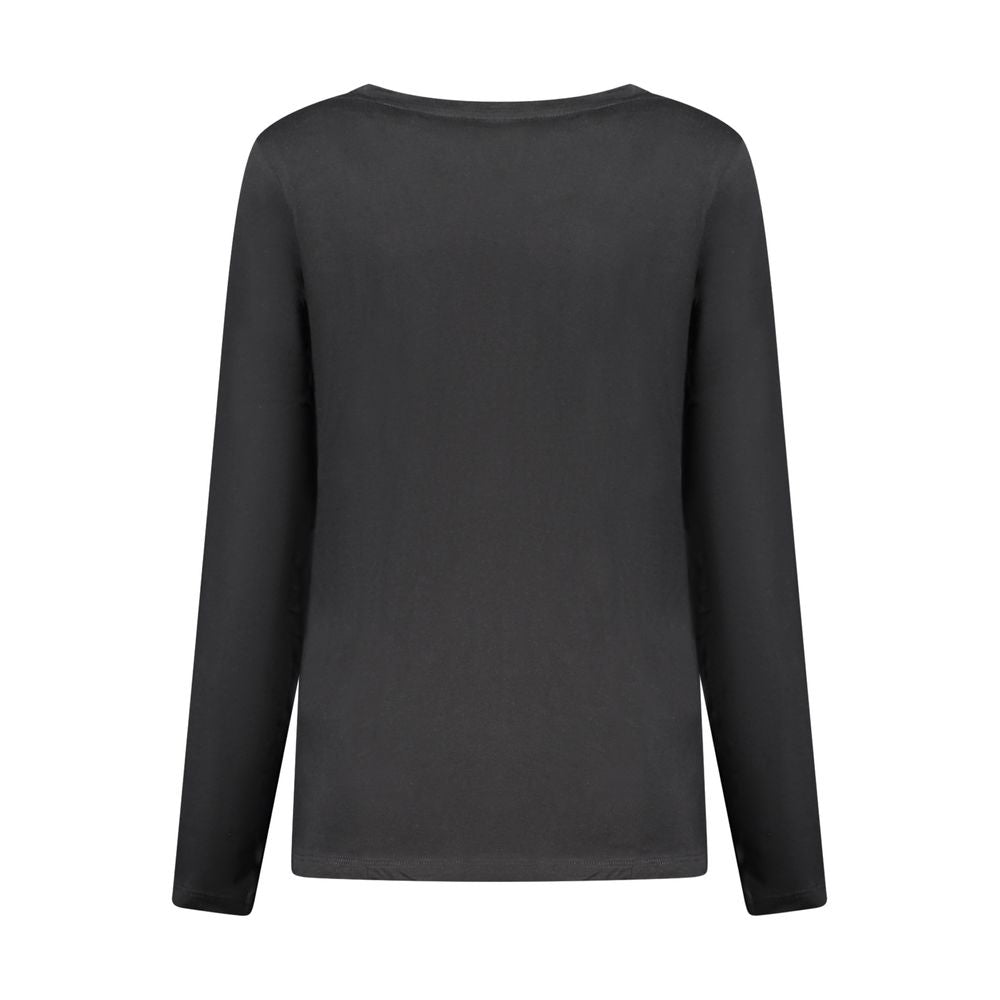 Schwarzes Damen-T-Shirt aus Baumwolle