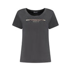 Black Cotton Women T-Shirt
