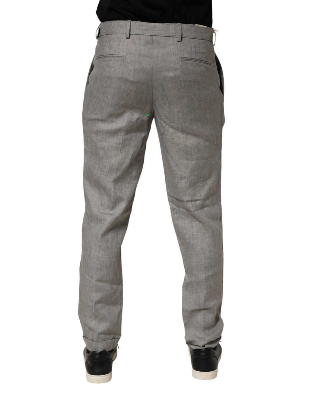 Grey Mid-Waist Formal Skinny Men's Trousers
