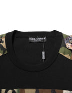 Black Patchwork Crew Neck Pullover Sweater