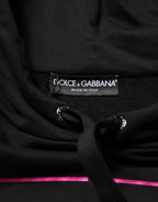 Black Printed Hooded Men Sweatshirt Sweater