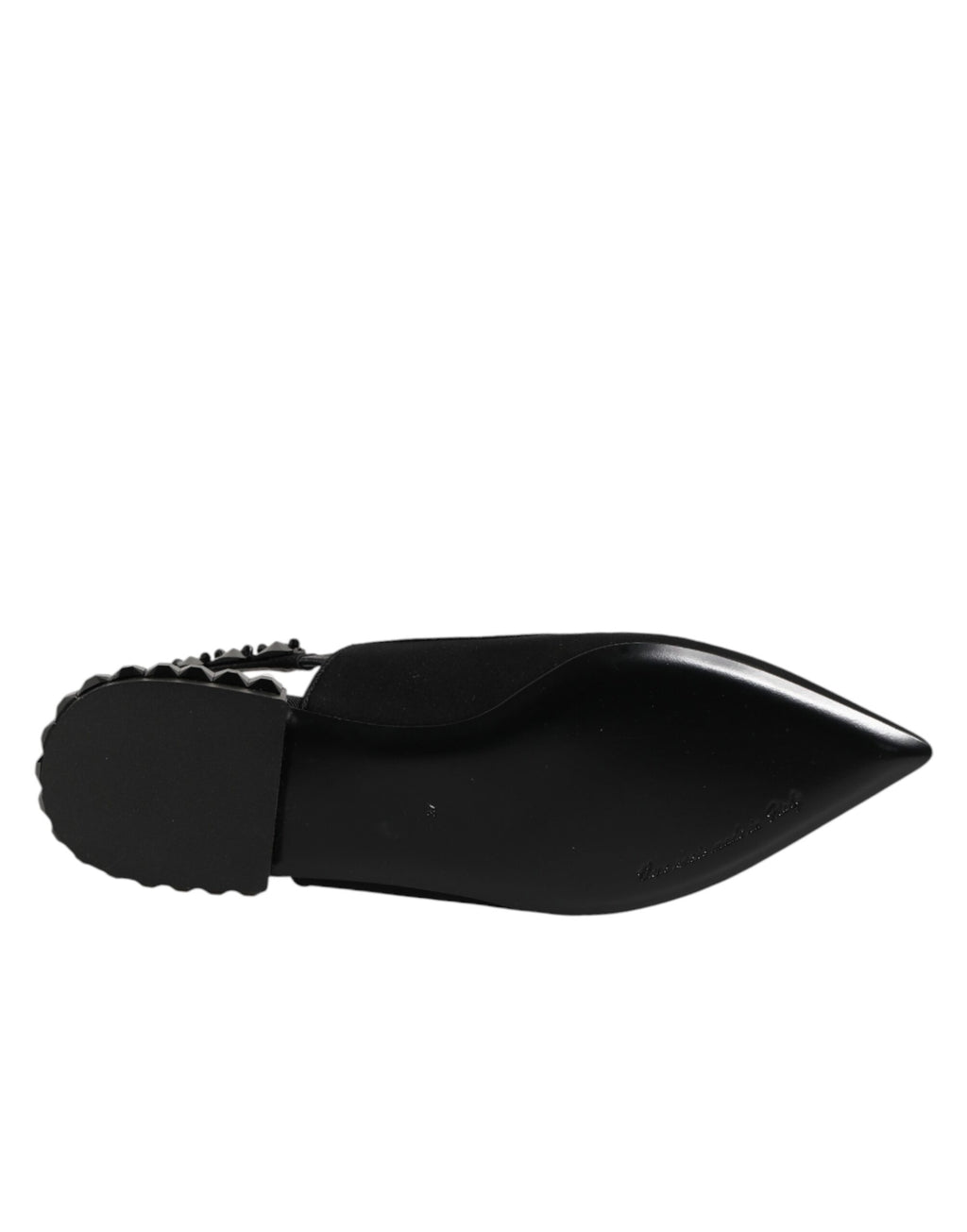 Slingback-Schuhe aus schwarzem Kristall-Charmeuse