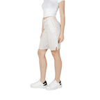 Beige Viskose-Bermudashorts