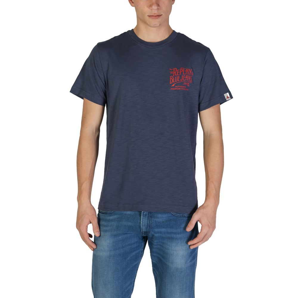 Blaues Baumwoll-T-Shirt