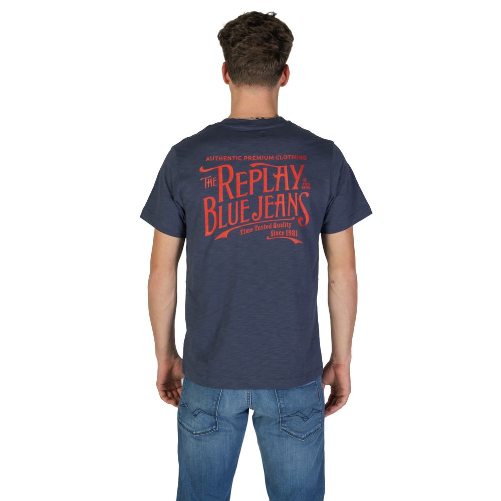 Blaues Baumwoll-T-Shirt