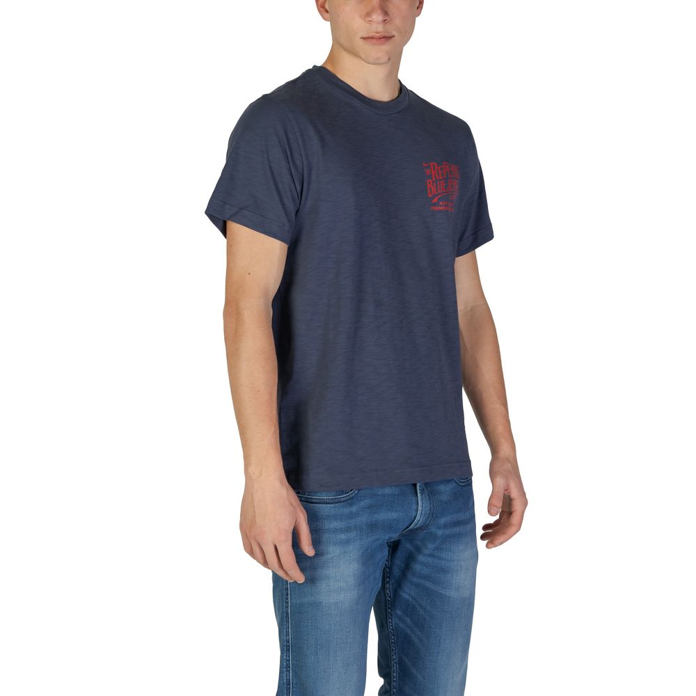 Blaues Baumwoll-T-Shirt