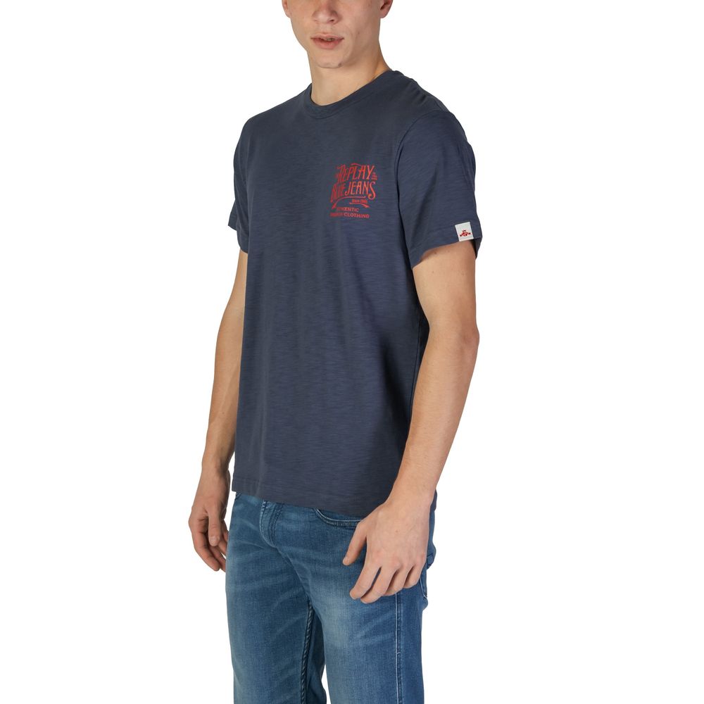 Blaues Baumwoll-T-Shirt