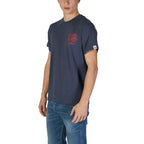 Blaues Baumwoll-T-Shirt