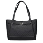 Schwarze Schultertasche aus Stoff