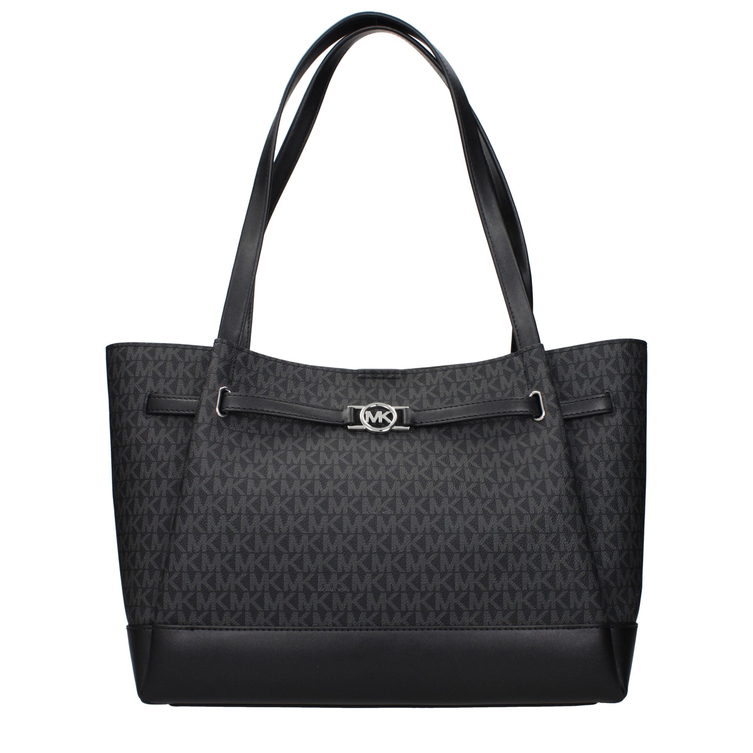 Schwarze Schultertasche aus Stoff