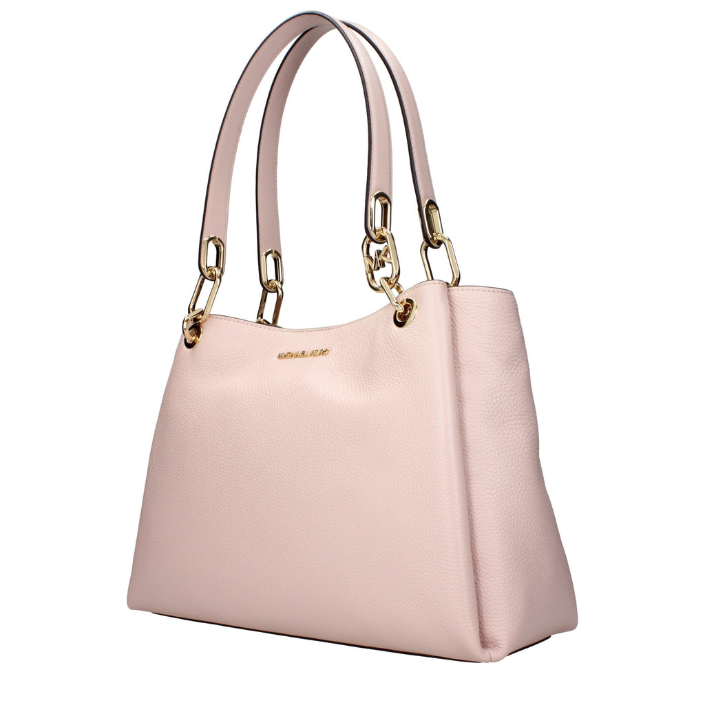 Rosa Schultertasche aus Leder