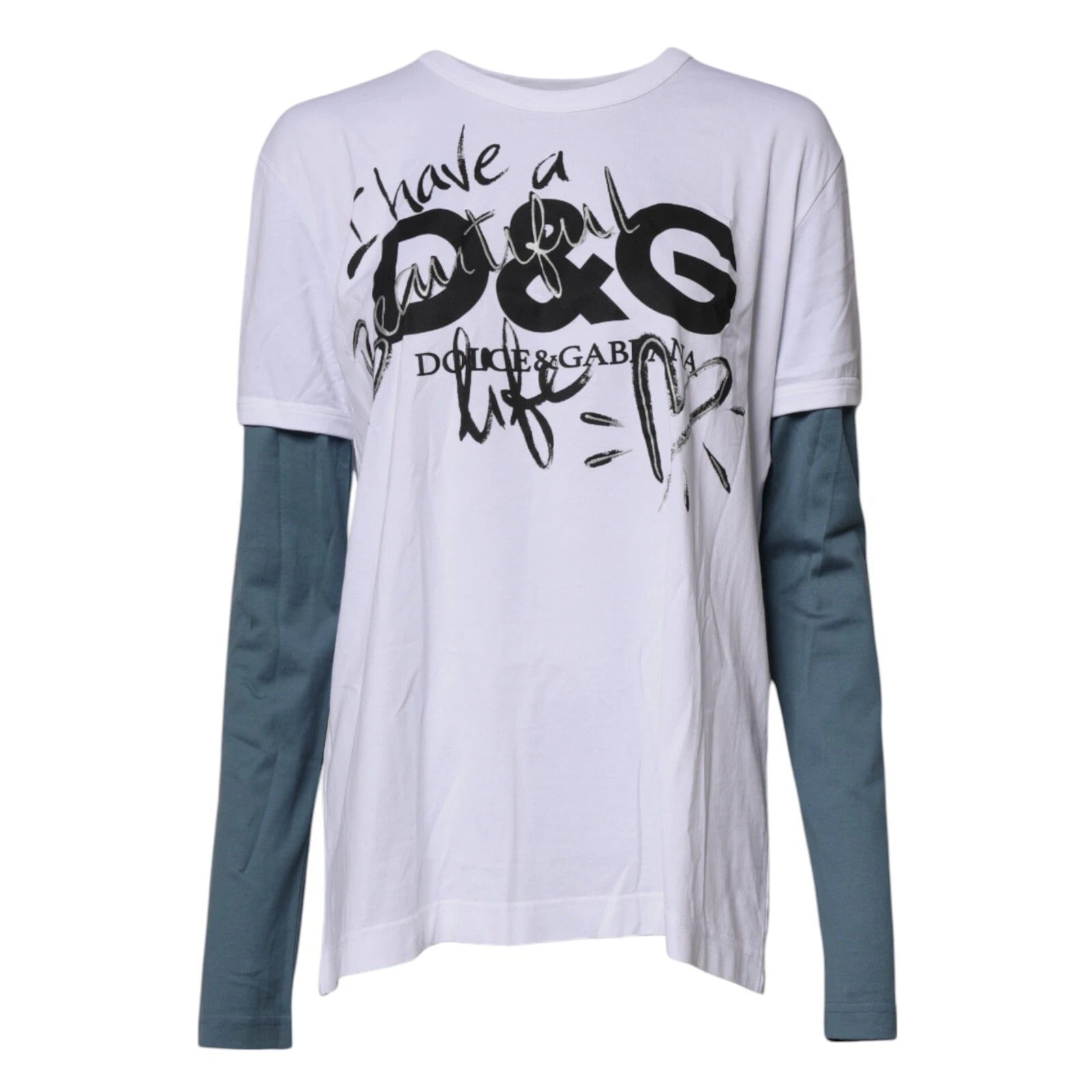 Weißes T-Shirt aus Baumwolle mit Grafikprint und Rundhalsausschnitt