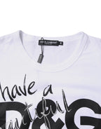 Weißes T-Shirt aus Baumwolle mit Grafikprint und Rundhalsausschnitt