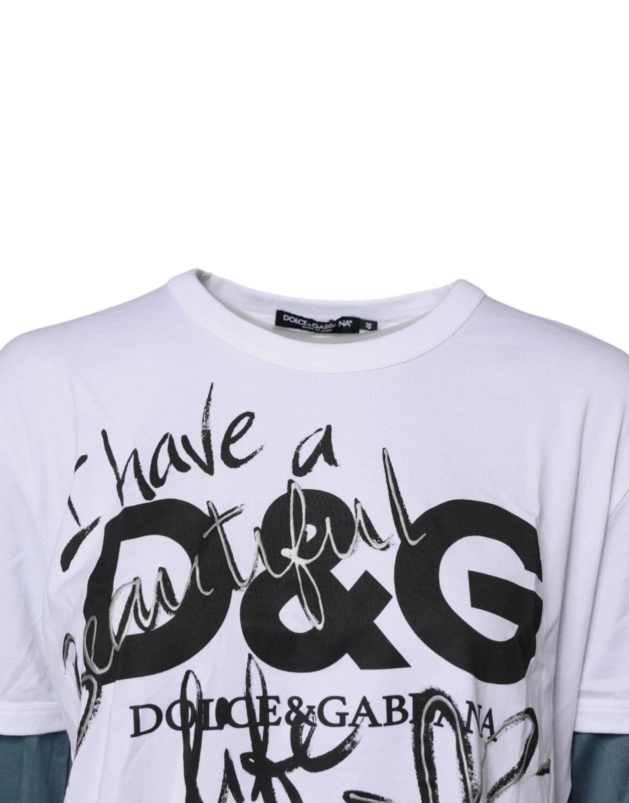 Weißes T-Shirt aus Baumwolle mit Grafikprint und Rundhalsausschnitt