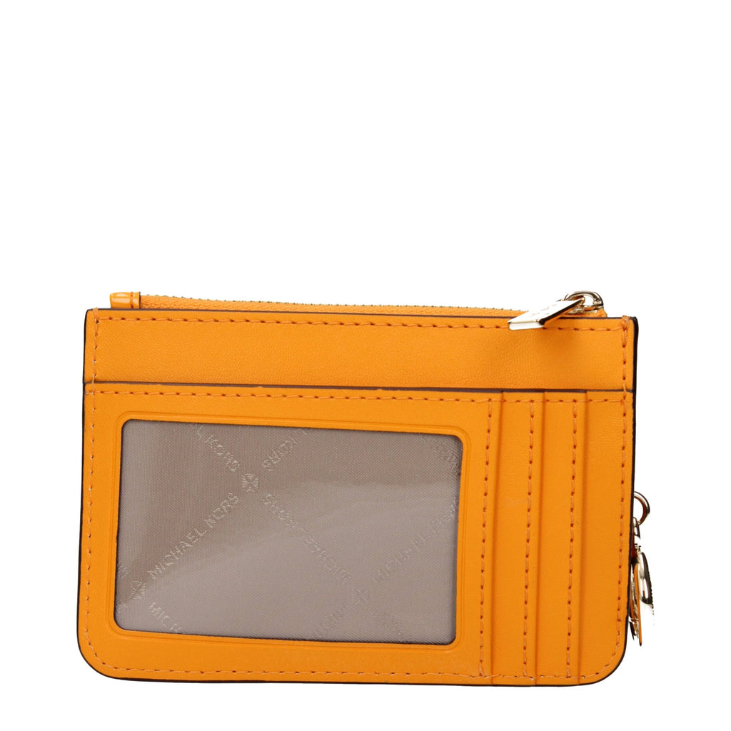 Orange Leder-Geldbörse