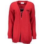 Rote Strickjacke für Damen aus Acryl