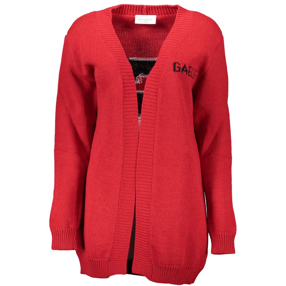 Rote Strickjacke für Damen aus Acryl