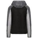 Black Polyester Women's Sweatshirt with Hood