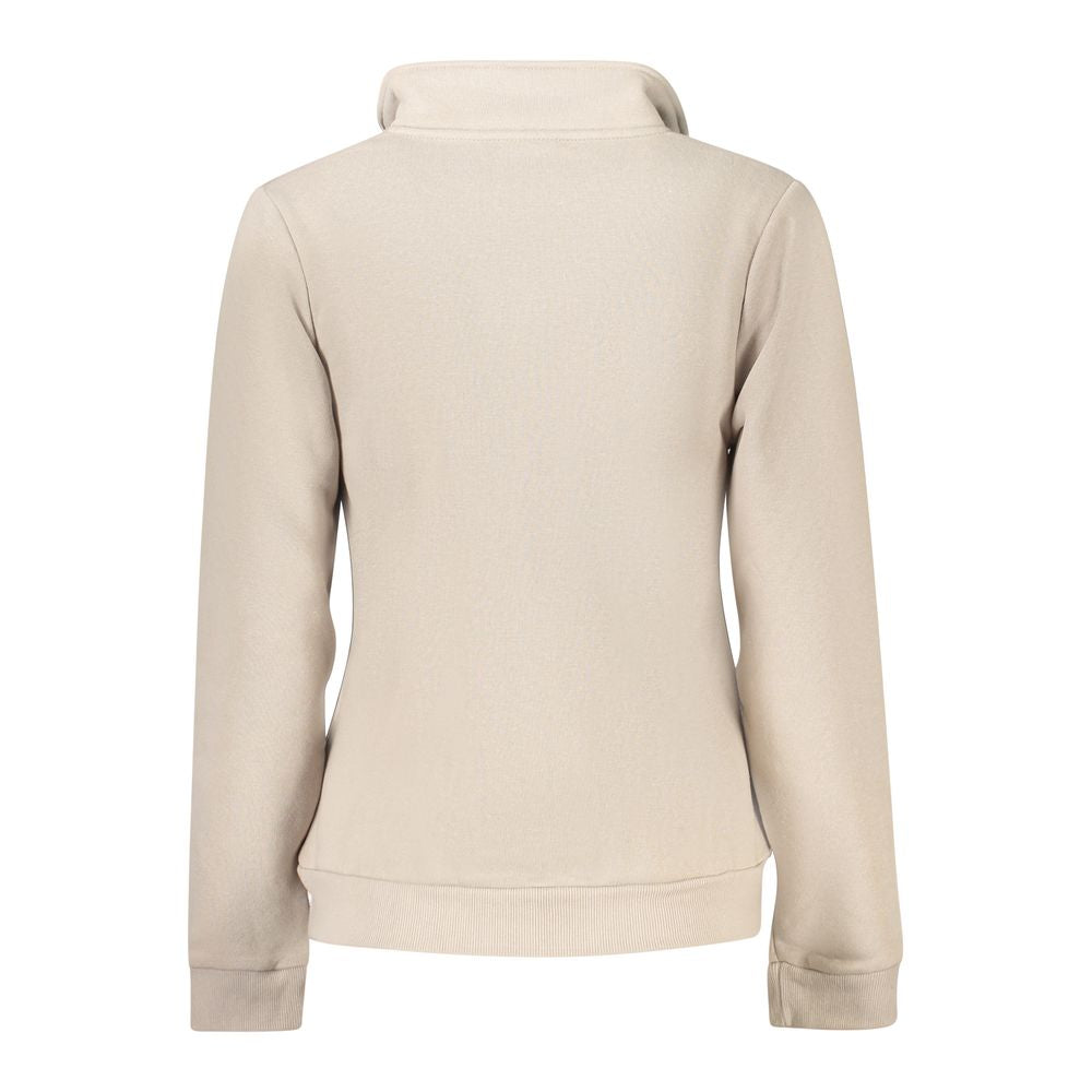 Beiger Baumwoll-Sweatshirt für Damen