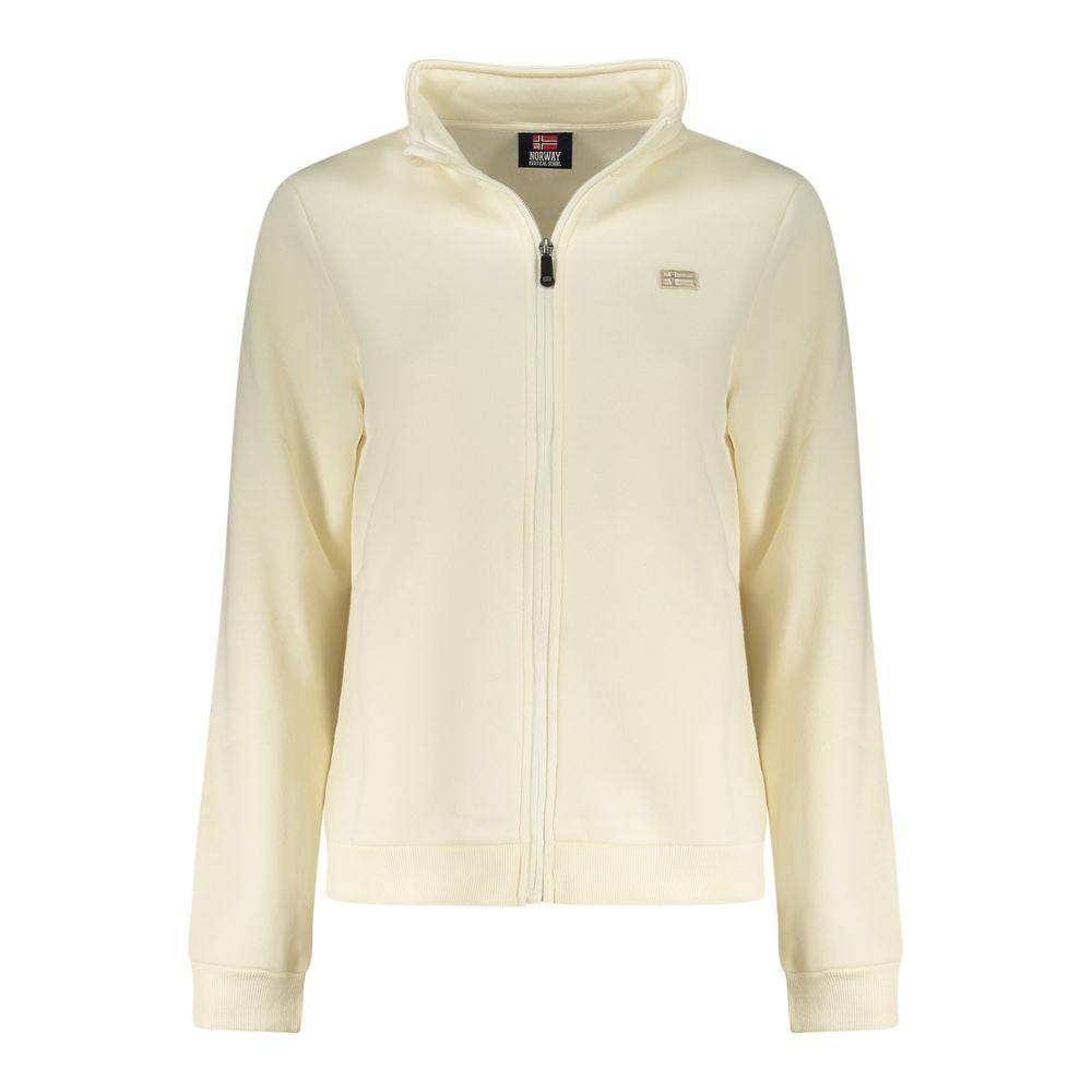 White Cotton Women Sweatshirt