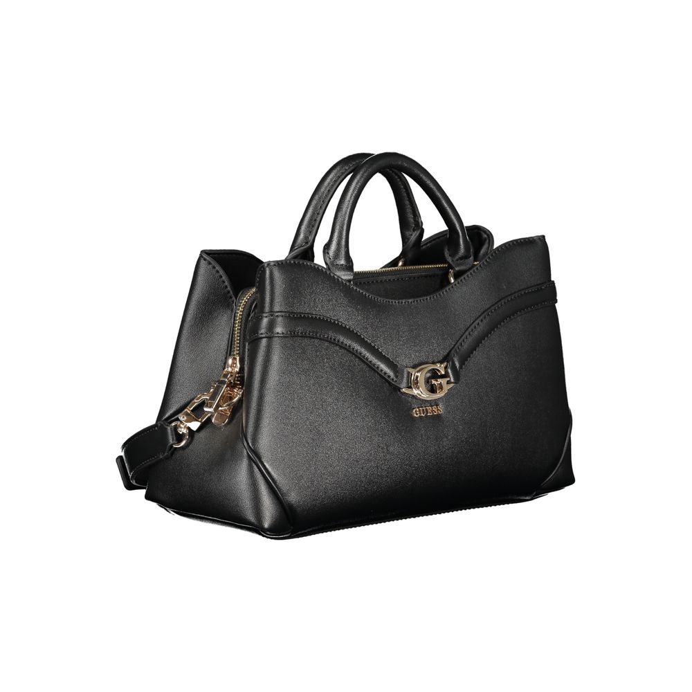 Damenhandtasche aus schwarzem Polyurethan
