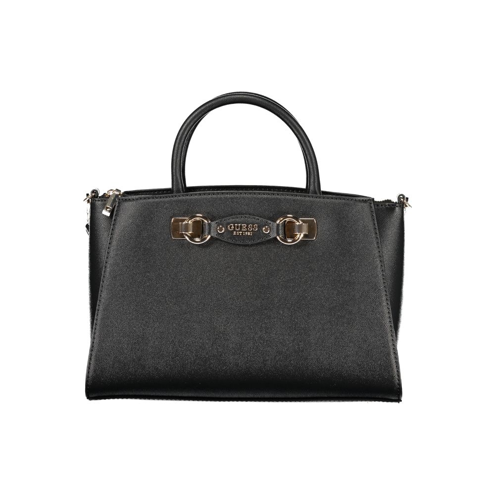 Schwarze Damenhandtasche aus Polyurethan