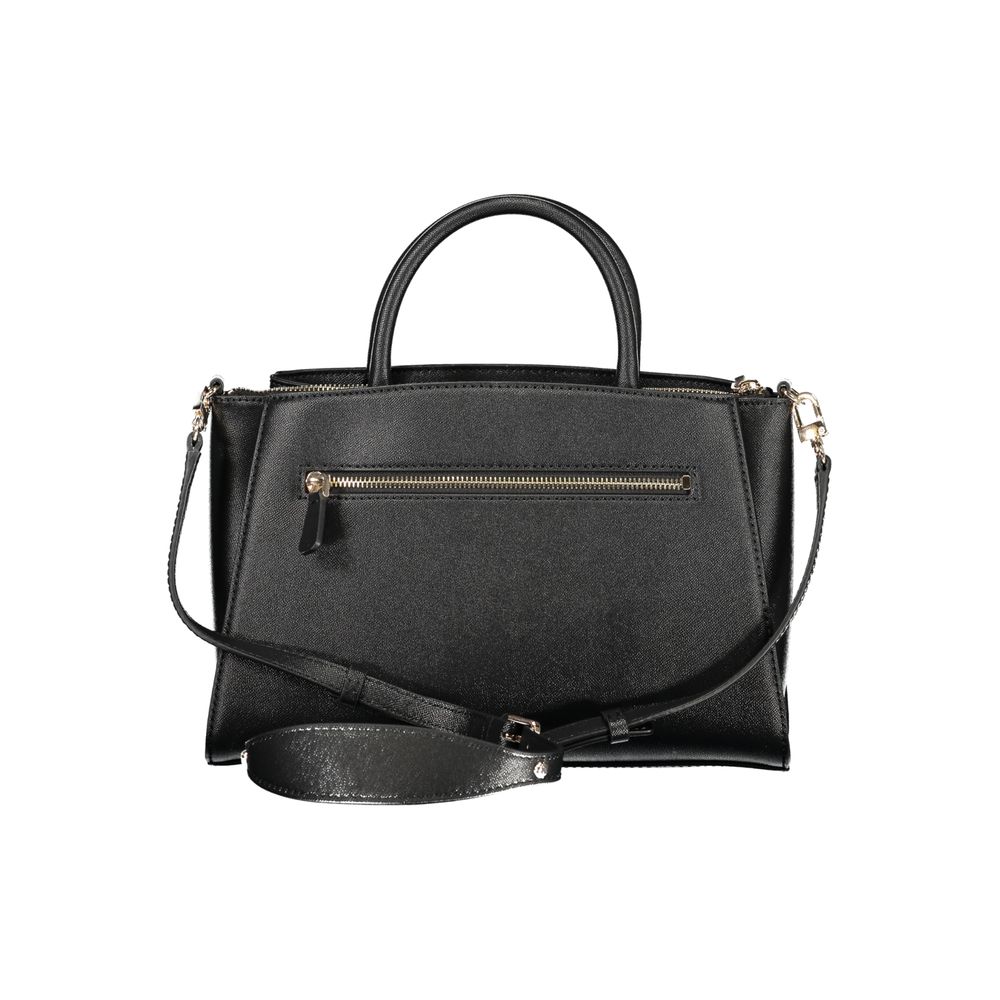 Schwarze Damenhandtasche aus Polyurethan