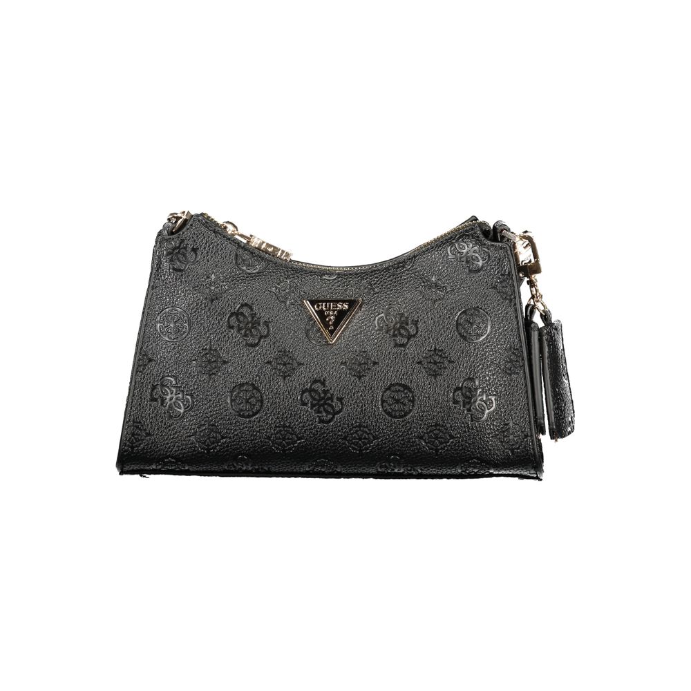 Schwarze Damenhandtasche aus Polyurethan