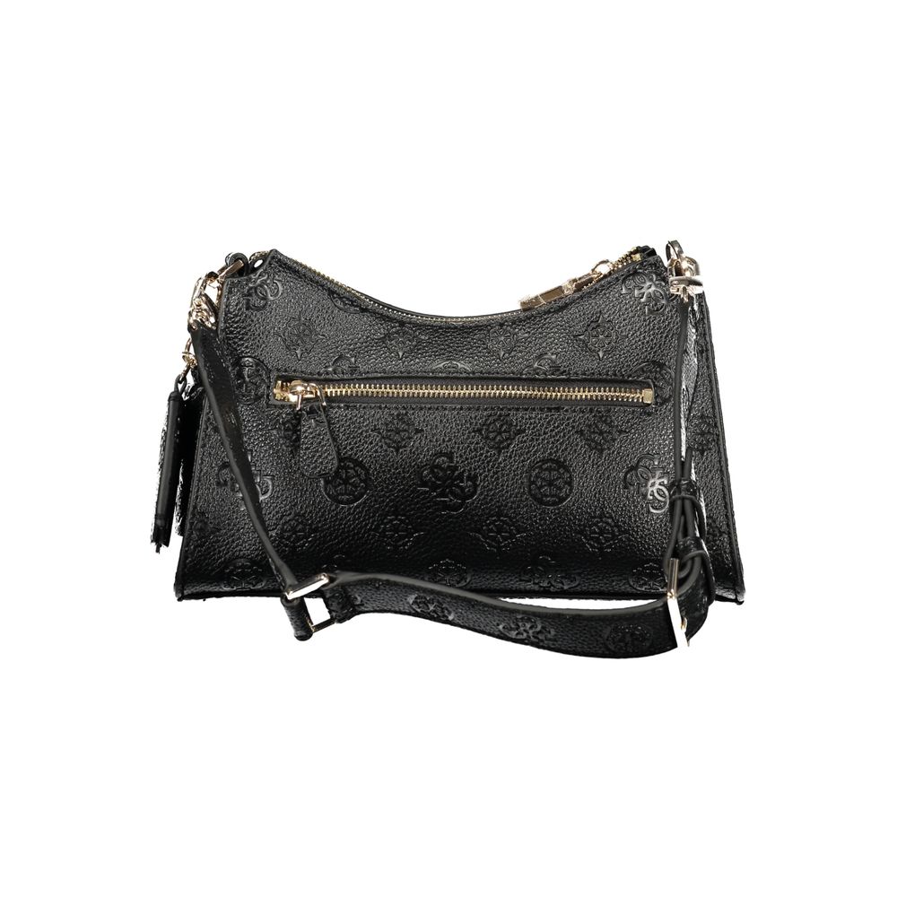 Schwarze Damenhandtasche aus Polyurethan