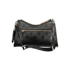 Schwarze Damenhandtasche aus Polyurethan