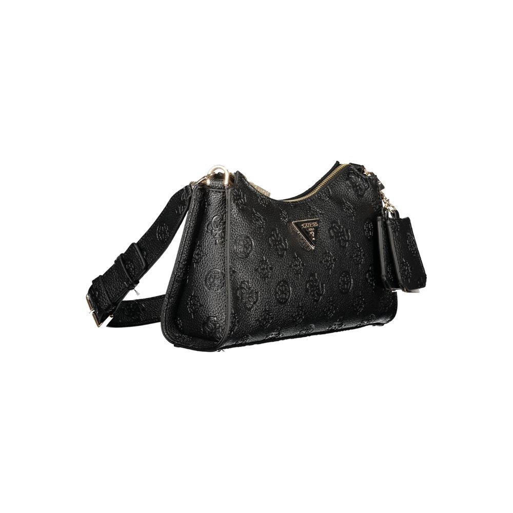 Schwarze Damenhandtasche aus Polyurethan