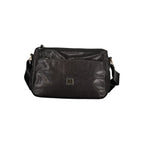 Schwarze Damenhandtasche aus Polyester