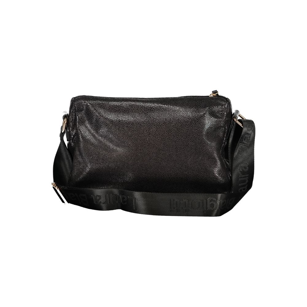 Schwarze Damenhandtasche aus Polyester