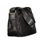 Schwarze Damenhandtasche aus Polyester