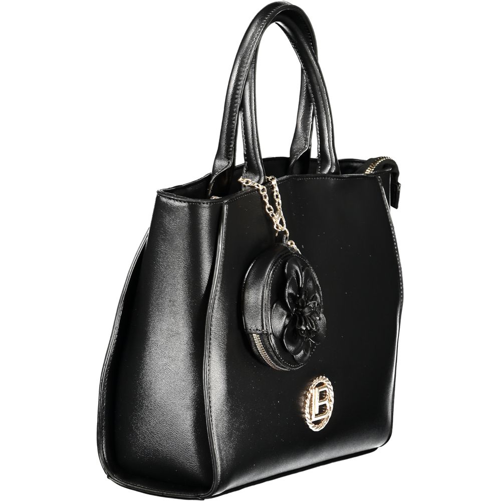 Schwarze PVC-Handtasche für Damen